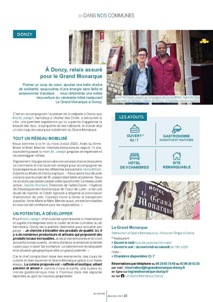 Relais assuré pour le Grand Monarque - extrait du magazine de décembre 2022