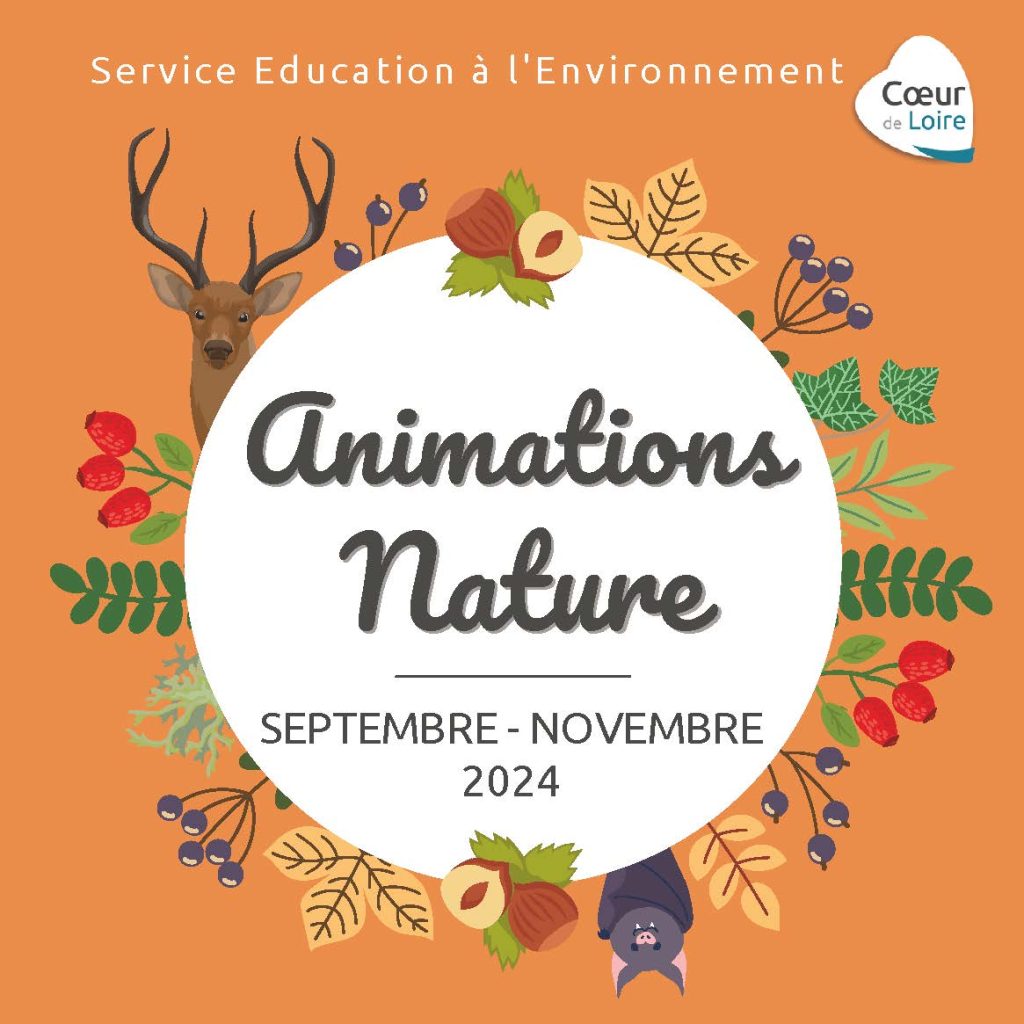 couverture du programme des animations nature septembre à novembre 2024 par le service éducation à l'environnement de Cœur de Loire