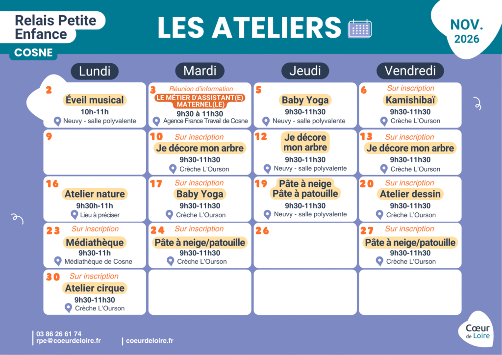 Atelier de novembre du Relais Petite Enfance